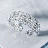 Silver Rhinestone Bangle Crystal Bridal Bracelet Jewelry