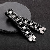 Silicone Biker Motorcycle Chain Bracelet 20mm Wide Stainless Steel For Man