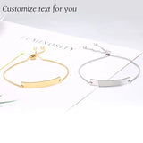 Personalized Women Bracelet, Box Chain Bar 6x40mm - Perfect for Girls