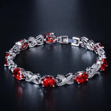 Silver CZ Bracelet Chain Link Wedding Bridal Jewelry