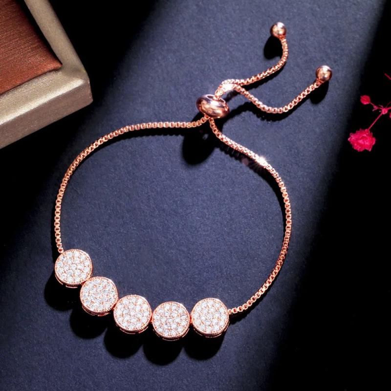 Vintage Micro Pave CZ Rose Adjustable Bracelet for Women BR229