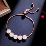 Vintage Micro Pave CZ Rose Adjustable Bracelet for Women BR229