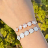 Vintage Micro Pave CZ Rose Adjustable Bracelet for Women BR229