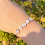Vintage Micro Pave CZ Rose Adjustable Bracelet for Women BR229