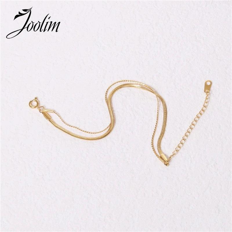 Stainless Steel Double Bracelet Snake Chain Jewelry