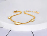Titanium SS Chain Link Bracelet with Geometric Fan Charm