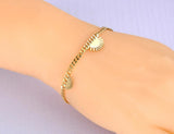 Titanium SS Chain Link Bracelet with Geometric Fan Charm