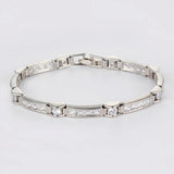 Silver Rectangular Link Bracelet for Girlfriend