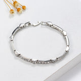 Silver Rectangular Link Bracelet for Girlfriend