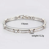 Silver Rectangular Link Bracelet for Girlfriend