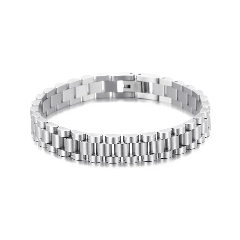 10mm Golden Watch Chain Bracelet Stainless Steel Men's Charm