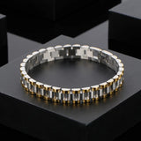 10mm Golden Watch Chain Bracelet Stainless Steel Men's Charm