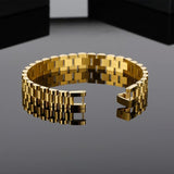 10mm Golden Watch Chain Bracelet Stainless Steel Men's Charm