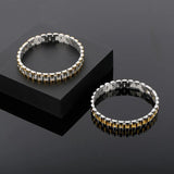 10mm Golden Watch Chain Bracelet Stainless Steel Men's Charm