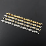 10mm Golden Watch Chain Bracelet Stainless Steel Men's Charm