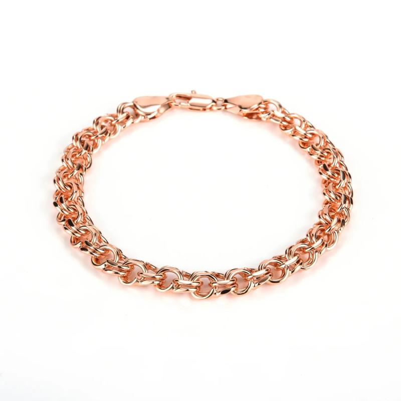 Rose Plated Twisted Rope Link Chain Bracelet for Women Wedding Party Jewelry