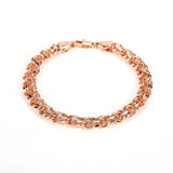 Rose Plated Twisted Rope Link Chain Bracelet for Women Wedding Party Jewelry