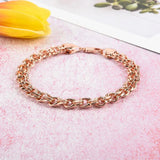 Rose Plated Twisted Rope Link Chain Bracelet for Women Wedding Party Jewelry