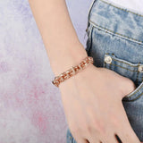 Rose Plated Twisted Rope Link Chain Bracelet for Women Wedding Party Jewelry