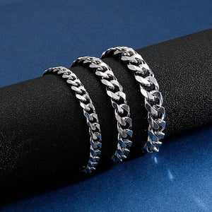 10mm Stainless Steel Cuban Chain Bracelet 16-24cm Armband Chunky Link Jewelry
