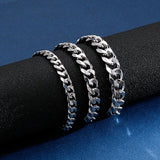 10mm Stainless Steel Cuban Chain Bracelet 16-24cm Armband Chunky Link Jewelry