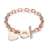 Heart-Shaped Proverbs Pendant Charm Bracelet For Women