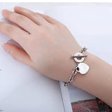 Heart-Shaped Proverbs Pendant Charm Bracelet For Women