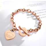Heart-Shaped Proverbs Pendant Charm Bracelet For Women