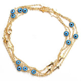 Evil Eye Link Chain Bracelet Cross Bohemian Women Bracelet EY4802