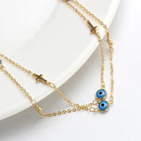 Evil Eye Link Chain Bracelet Cross Bohemian Women Bracelet EY4802