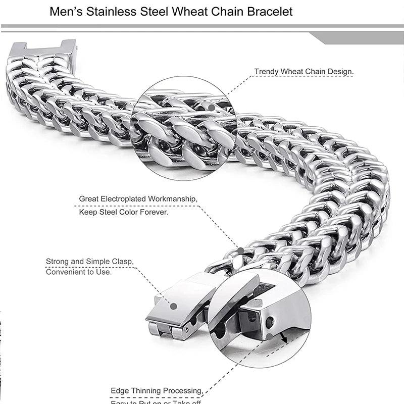 Men's Stainless Steel Chain Bracelet - Classic Design