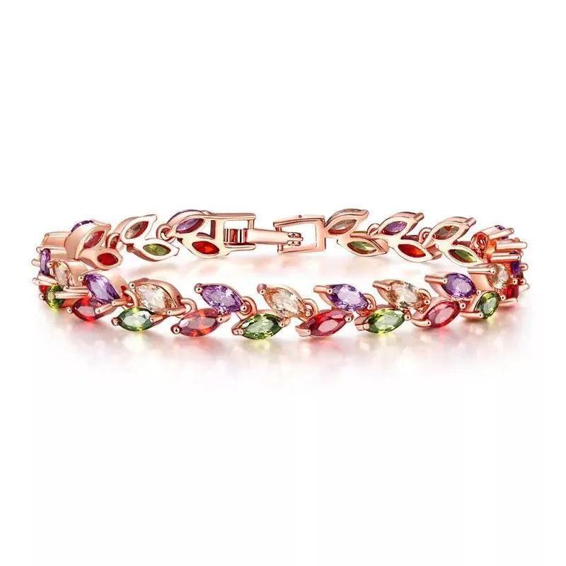 Rose Full CZ Multicolor Bracelets For Women - AAA+ Cubic Zircon