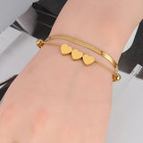 Heart Double Layer Charm Bracelet Jewelry