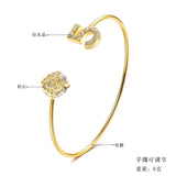 Letter Bracelet Bangle For Women cuff Adjustable Bracelets Jewelry Wrist Bangl