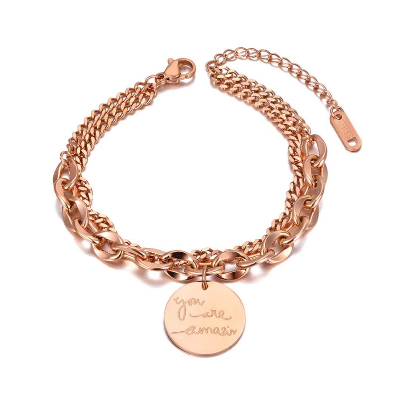Boho Titanium Stainless Steel Charm Bracelet BB20153