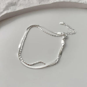Silver Snake Chain Bracelets For Women Multilayer Chains Jewelry