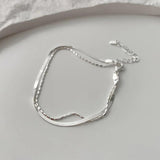 Silver Snake Chain Bracelets For Women Multilayer Chains Jewelry