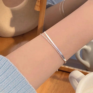 Silver Snake Chain Bracelets For Women Multilayer Chains Jewelry