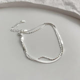Silver Snake Chain Bracelets For Women Multilayer Chains Jewelry