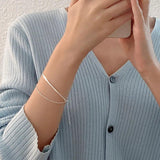 Silver Snake Chain Bracelets For Women Multilayer Chains Jewelry
