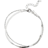 Silver Snake Chain Bracelets For Women Multilayer Chains Jewelry