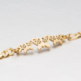 Butterfly Bracelet Stainless Steel Cuban Chain Adjustable