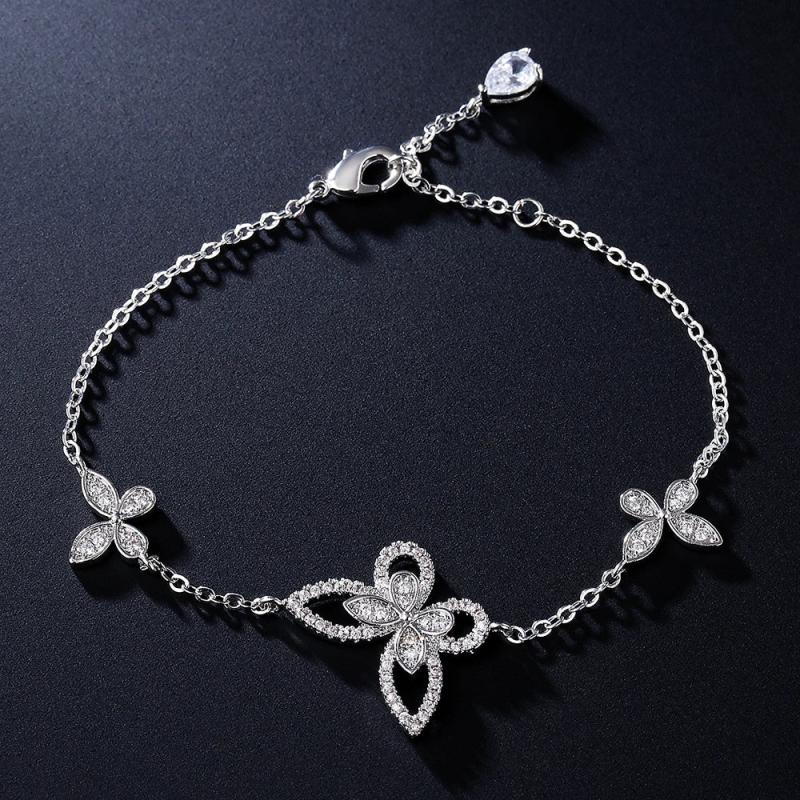 Sparkling Butterfly CZ Chain Link Bracelet & Bangles Women