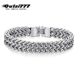 Oulai777 Men's Stainless Steel Charm Chain Bracelet Rock Style