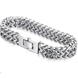 Oulai777 Men's Stainless Steel Charm Chain Bracelet Rock Style
