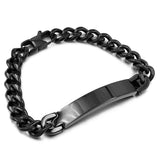 Stainless Steel Link Chain ID Bracelet Punk Cuff