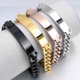Stainless Steel Link Chain ID Bracelet Punk Cuff