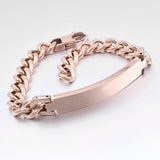 Stainless Steel Link Chain ID Bracelet Punk Cuff