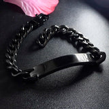 Stainless Steel Link Chain ID Bracelet Punk Cuff