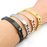 Stainless Steel Link Chain ID Bracelet Punk Cuff